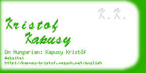 kristof kapusy business card